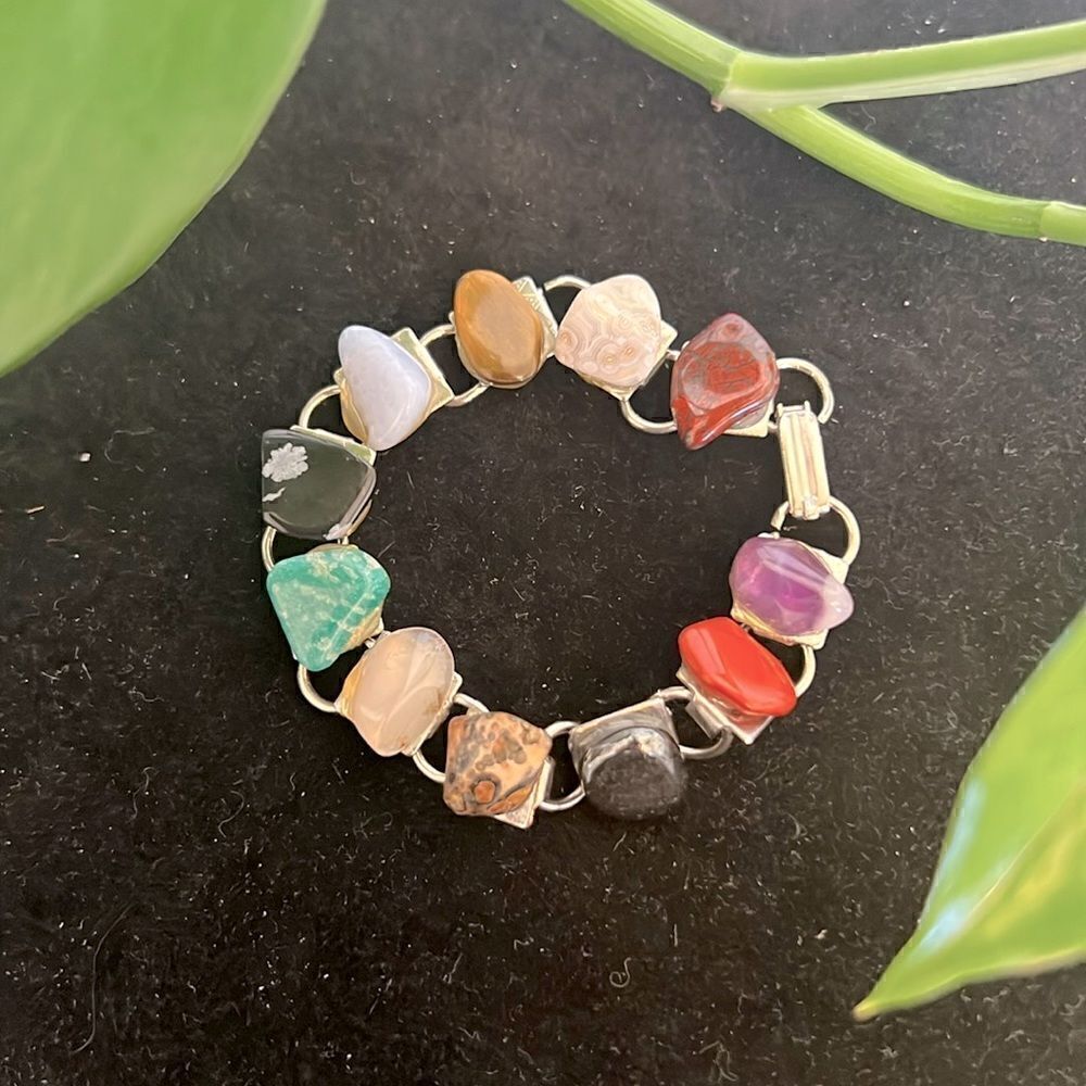 Silver and Natural Stone Bracelet - Very Pretty